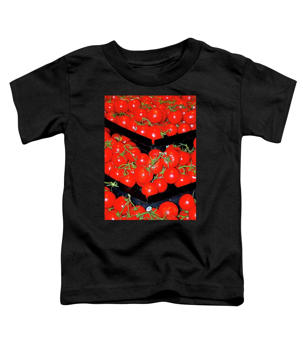 Vine Ripened Toddler T-Shirt featuring the photograph Vine Ripened Tomatoes by Robert Meyers-Lussier