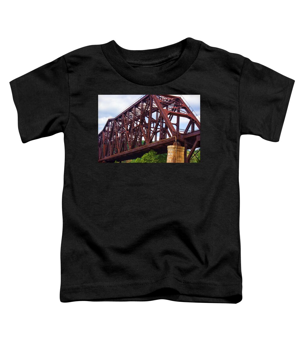 Vintage Toddler T-Shirt featuring the photograph Vintage Railroad Bridge 2 by Roberta Byram