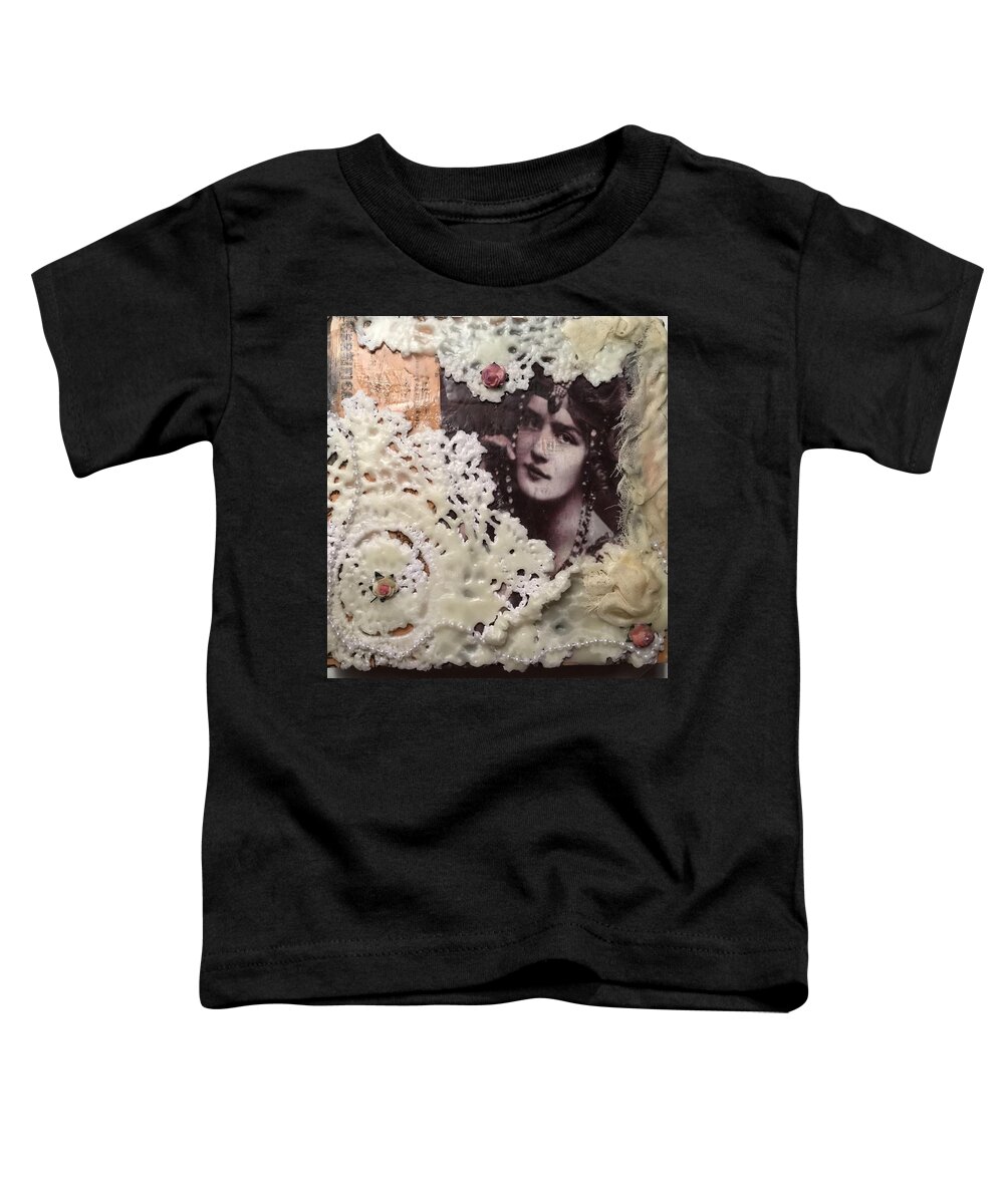 Mixed Media Art Toddler T-Shirt featuring the mixed media Vintage Whimsy by Serenity Studio Art