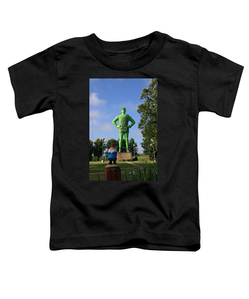 Gnome Toddler T-Shirt featuring the photograph Visiting the Jolly Green Giant by George Jones