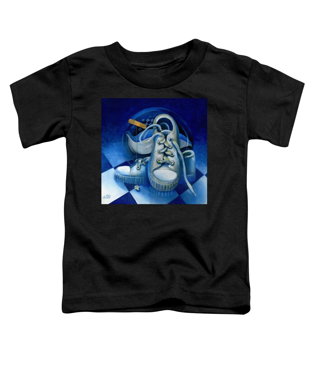 Surrealism Toddler T-Shirt featuring the painting Walk for Health by Roger Calle