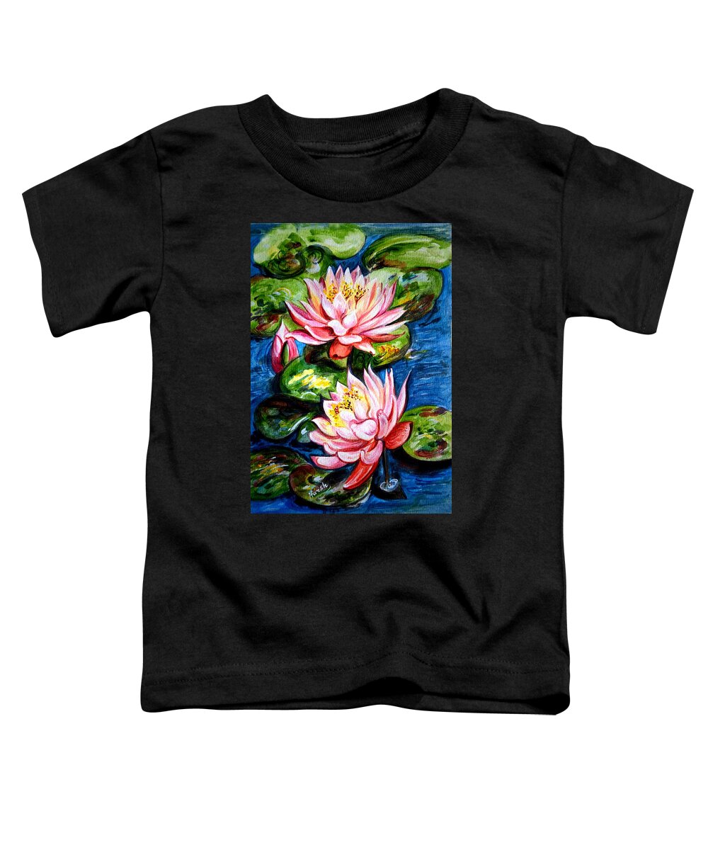 Water Lilies Toddler T-Shirt featuring the painting Water Lilies by Harsh Malik