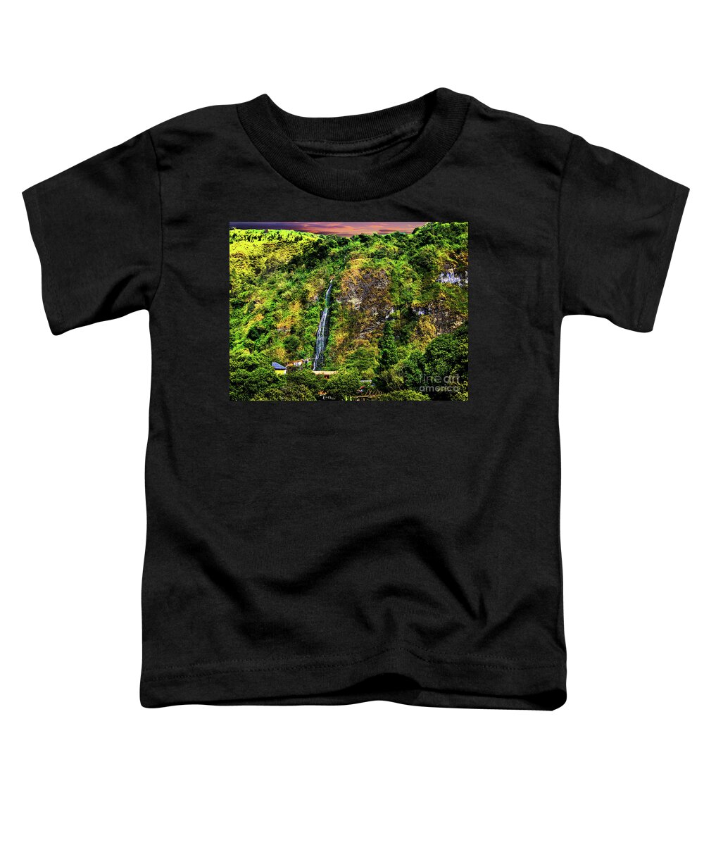 Water Toddler T-Shirt featuring the photograph Waterfall In Banos-Ambato, Ecuador II by Al Bourassa