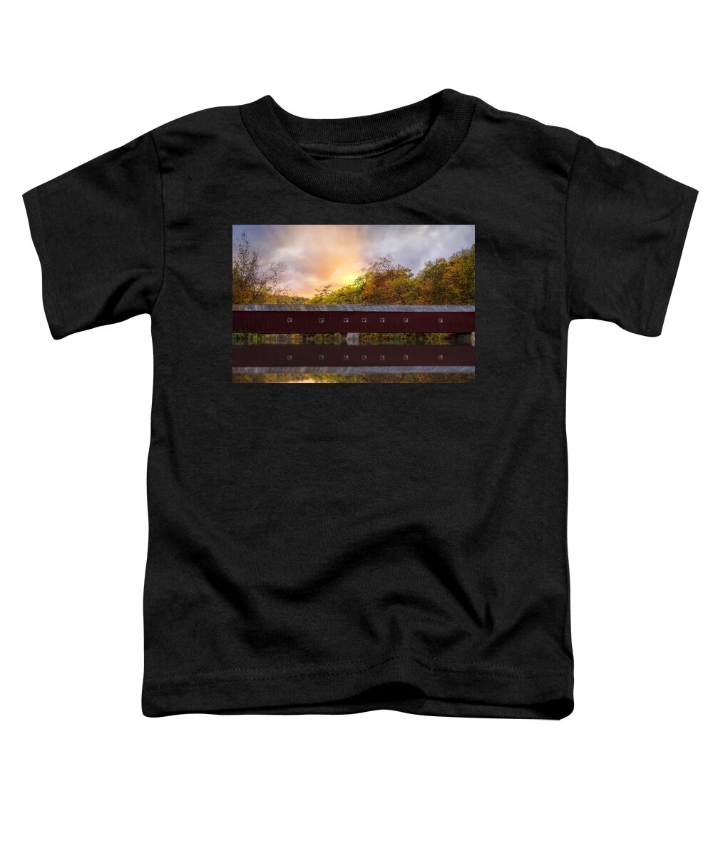 Cornwall Toddler T-Shirt featuring the photograph West Cornwall Covered Bridge by Susan Candelario