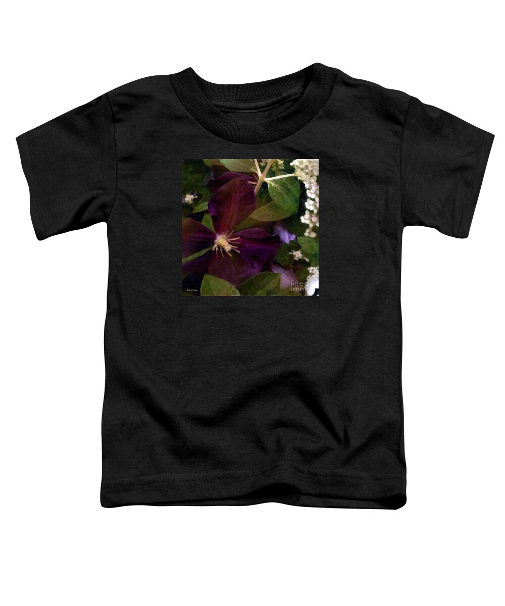Clematis Toddler T-Shirt featuring the painting Wet Velvet by RC DeWinter