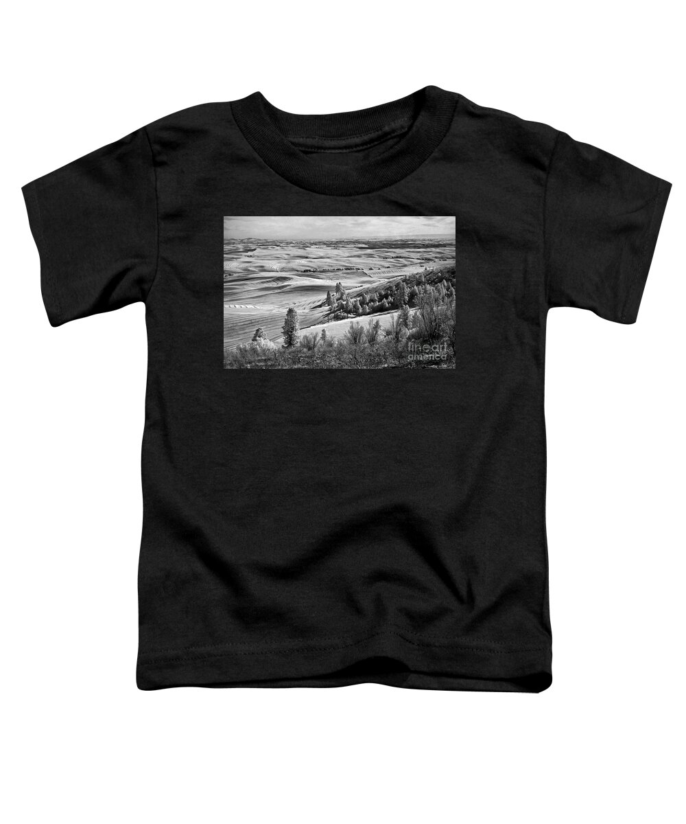 Kamiak Butte Toddler T-Shirt featuring the photograph Wheatfields of Kamiak Butte by Martin Konopacki