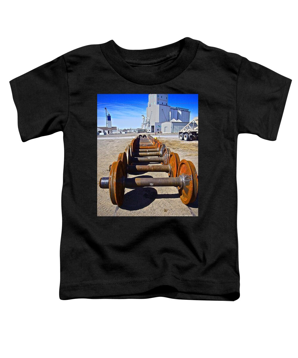 Wheels Toddler T-Shirt featuring the photograph Wheels In Straight Line by Elisabeth Derichs