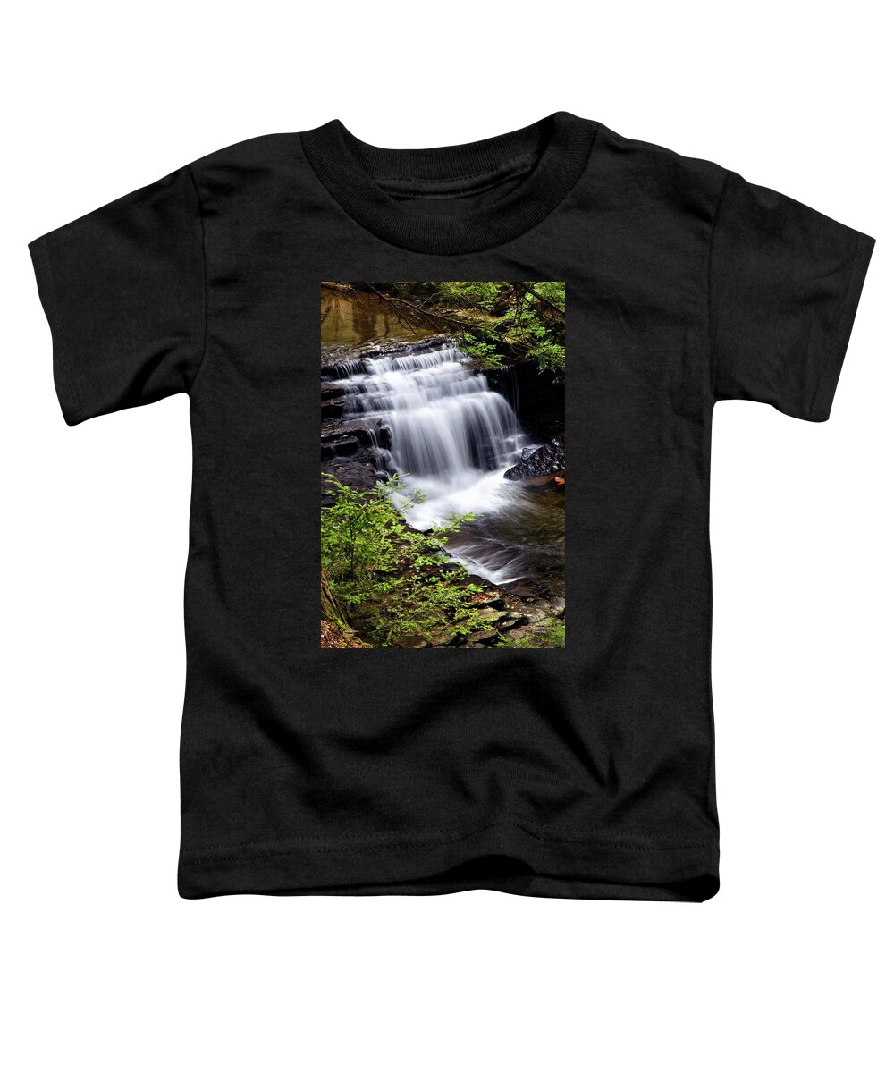 Waterfall Toddler T-Shirt featuring the photograph Cascading Waterfall by Christina Rollo