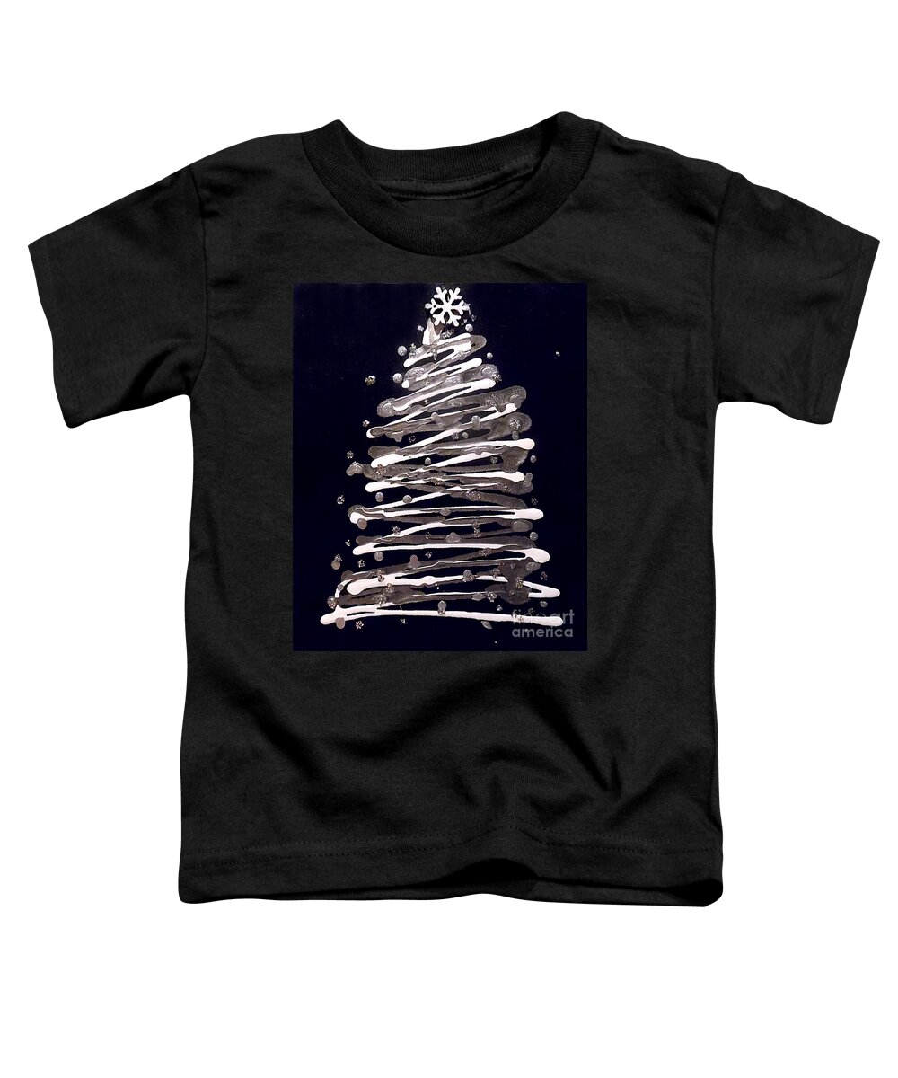Christmas Tree Toddler T-Shirt featuring the painting White Christmas by Jilian Cramb - AMothersFineArt