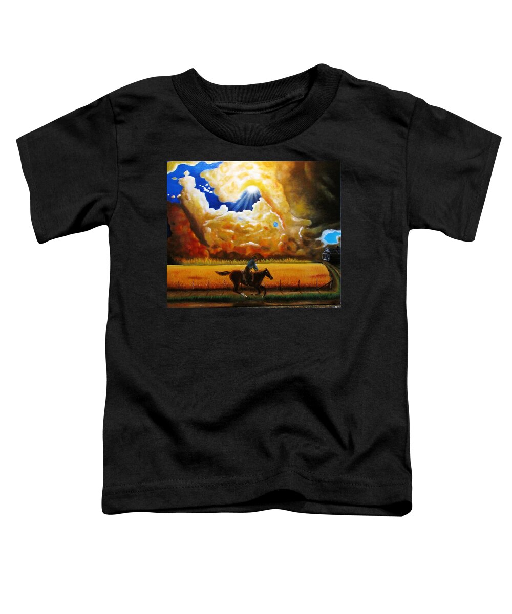 Clouds Toddler T-Shirt featuring the painting Wild Fire by Gene Gregory