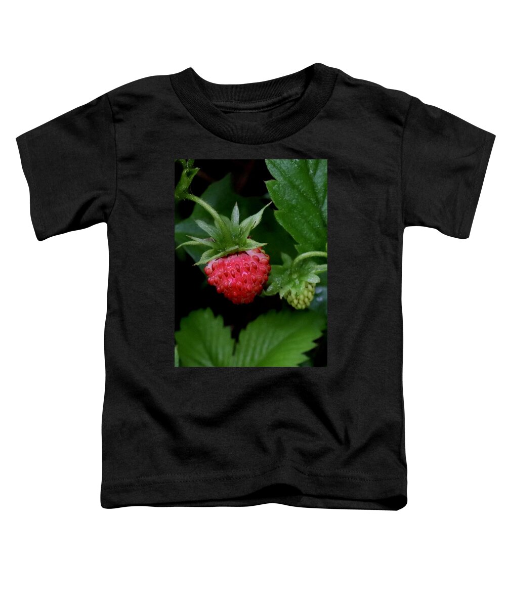 Wild Toddler T-Shirt featuring the photograph Wild Strawberry by Sarah Lilja