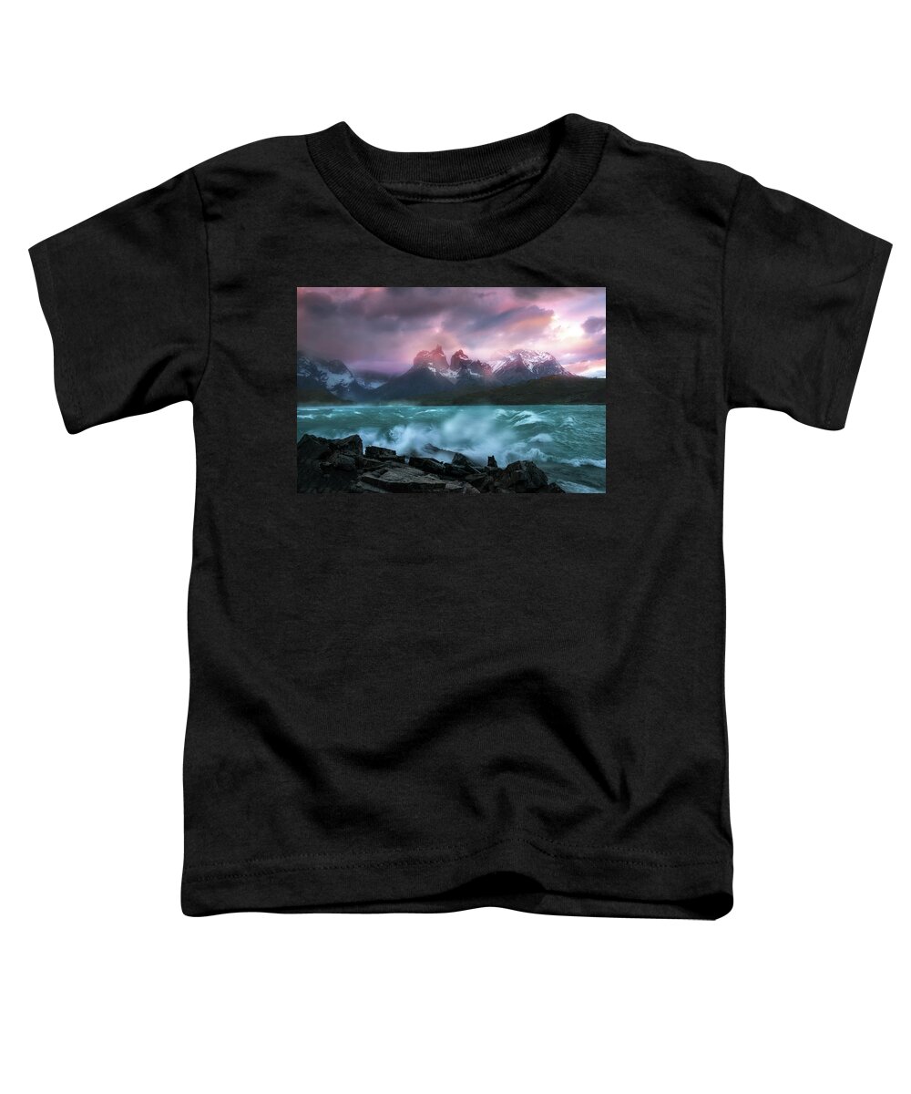 Paine Massif Toddler T-Shirt featuring the photograph Wild Sunset by Nicki Frates