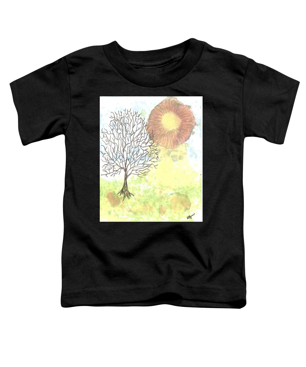 Tree Toddler T-Shirt featuring the mixed media Windblown Three by Wayne Potrafka