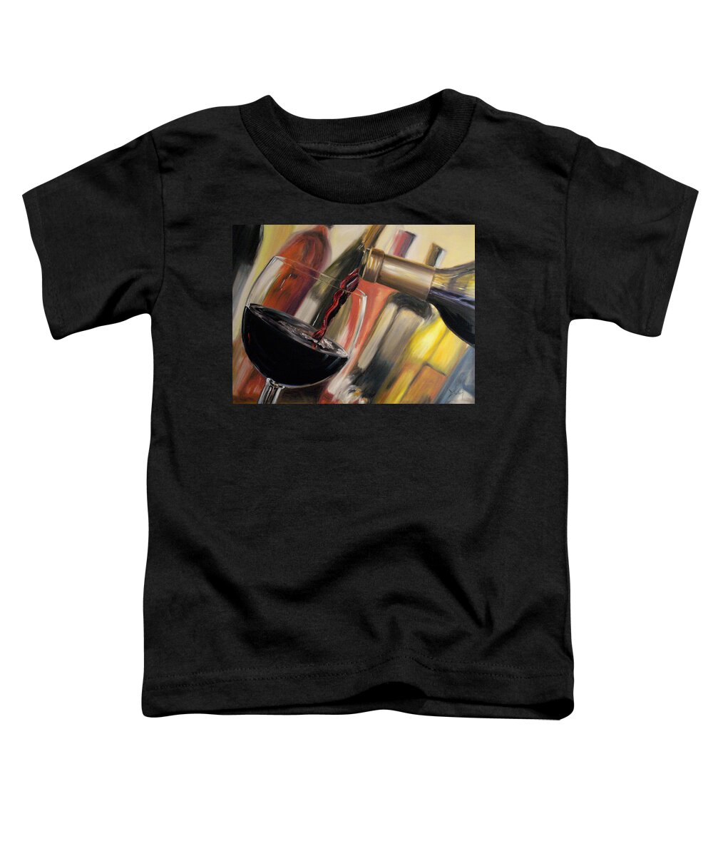 Wine Toddler T-Shirt featuring the painting Wine Pour II by Donna Tuten
