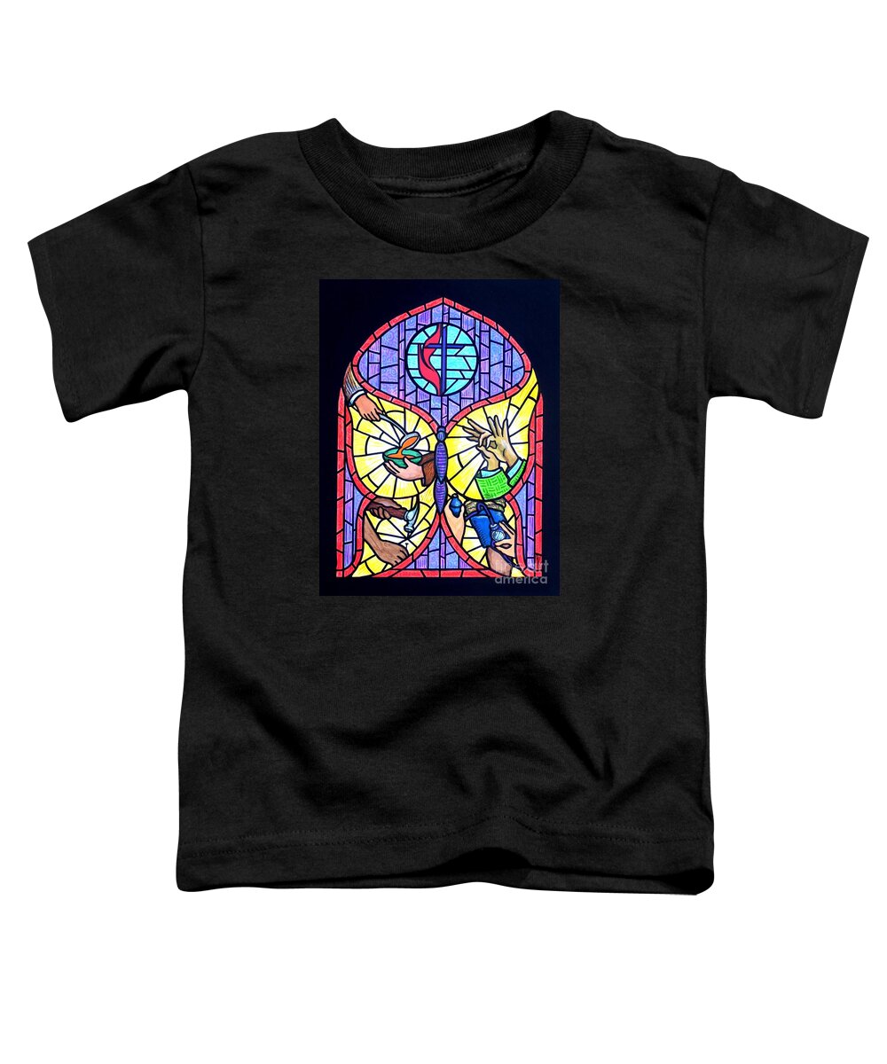 Butterflly Toddler T-Shirt featuring the painting Wings of Change by Jim Harris