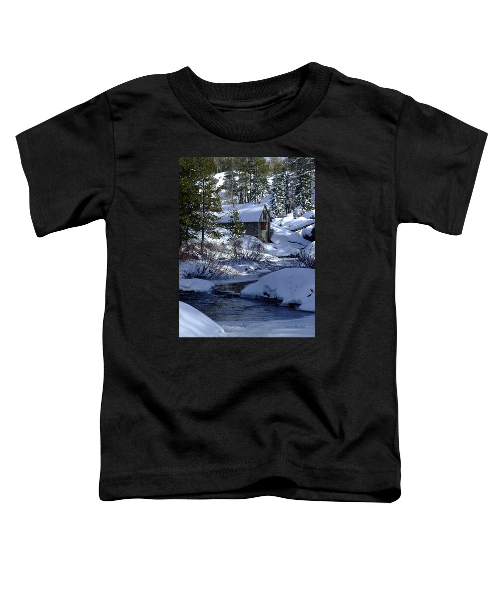 Cottage Toddler T-Shirt featuring the photograph Winter Cottage by Donna Blackhall