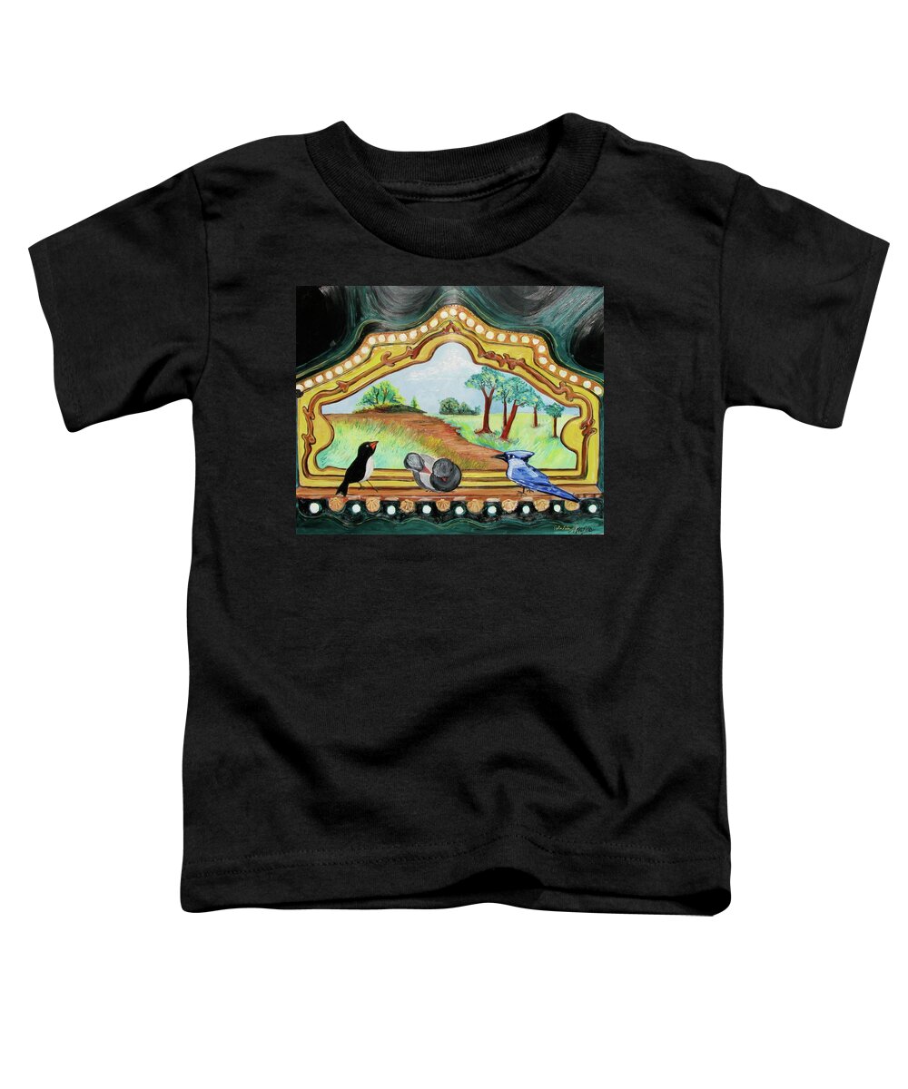 Amusement Toddler T-Shirt featuring the painting Wish We Were There by Patricia Arroyo