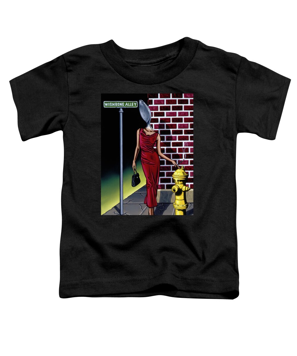 Spoon Toddler T-Shirt featuring the painting Wishbone Alley by Paxton Mobley