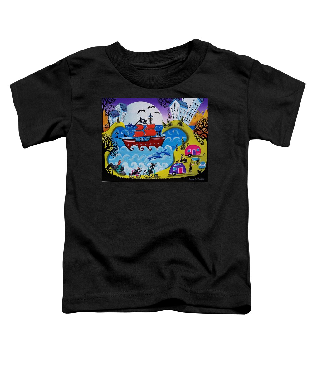 Pirate Toddler T-Shirt featuring the painting Witches By The Sea by Debbie Criswell