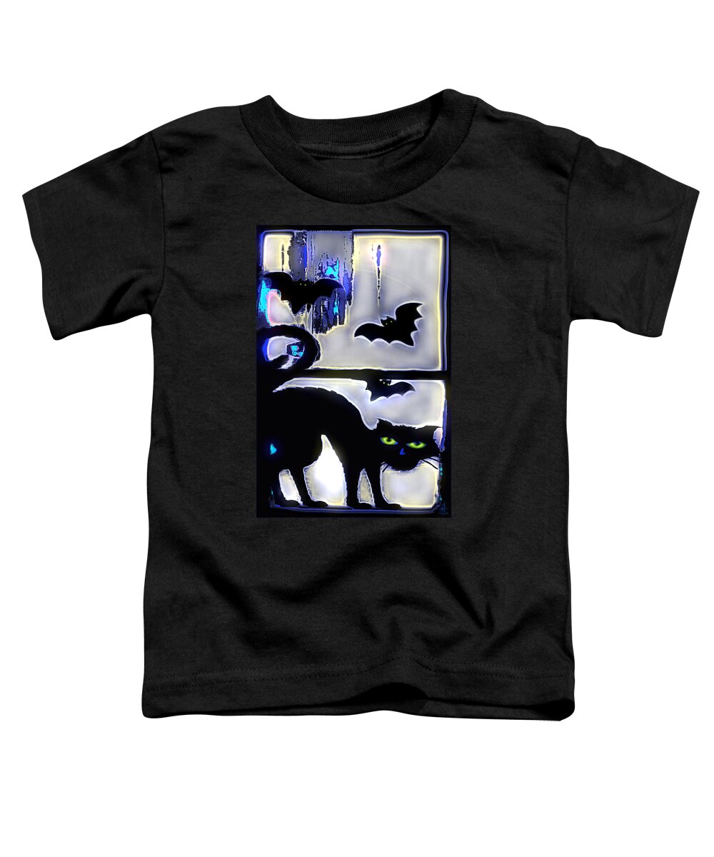 Cat Toddler T-Shirt featuring the digital art Witchin' Night by Pennie McCracken
