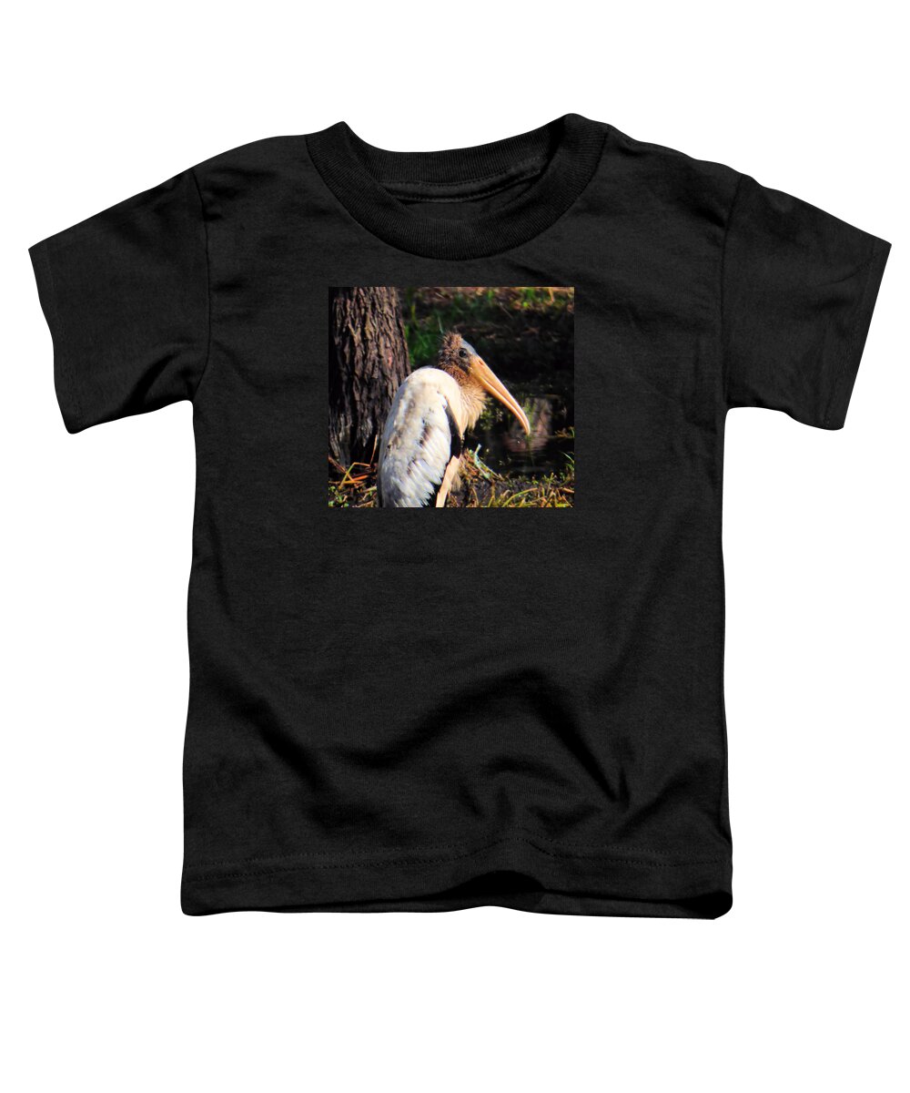 Bird Toddler T-Shirt featuring the photograph Wood Stork in Nature by Rosalie Scanlon