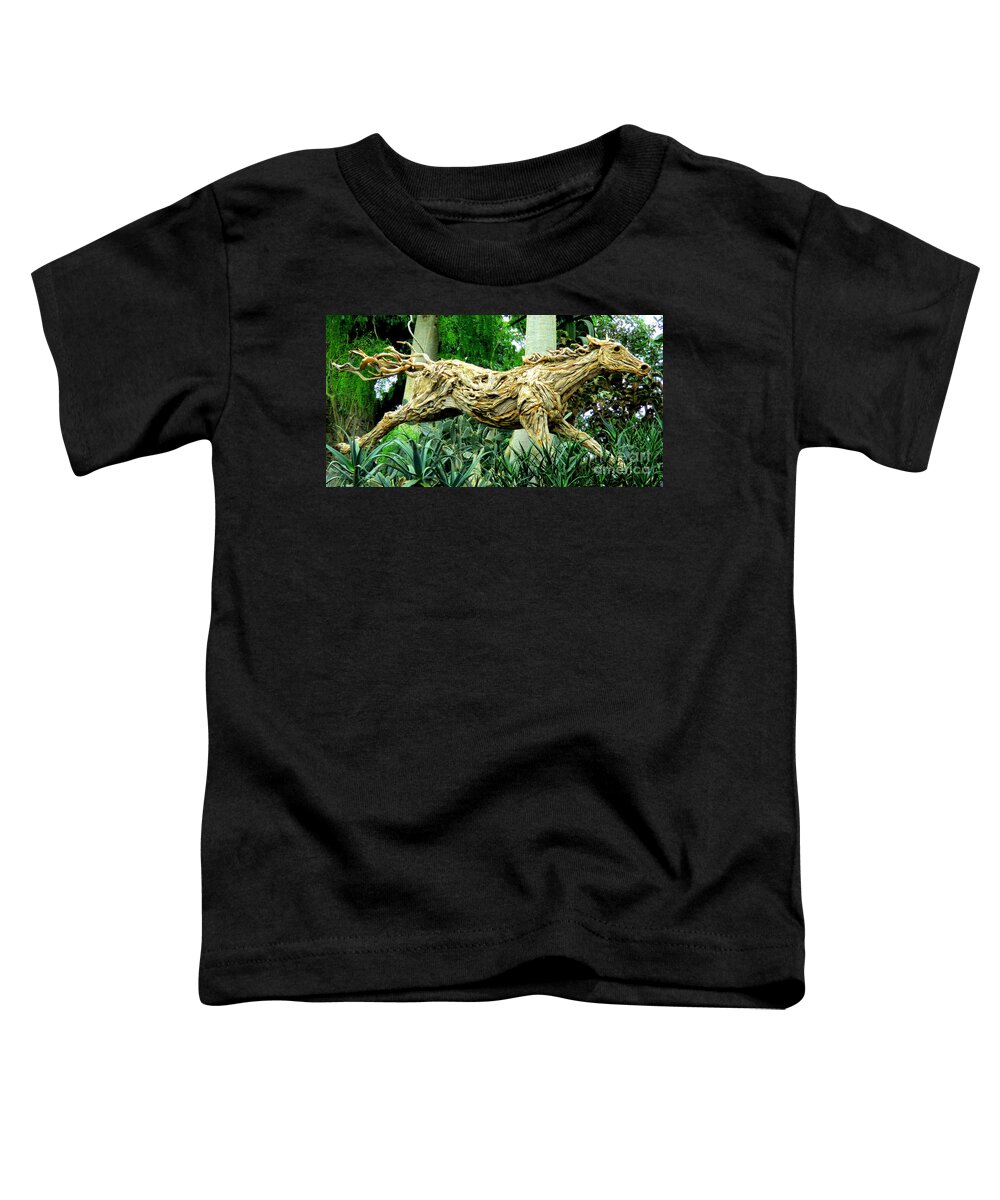 Wooden Horse Toddler T-Shirt featuring the photograph Wooden Horse by Randall Weidner