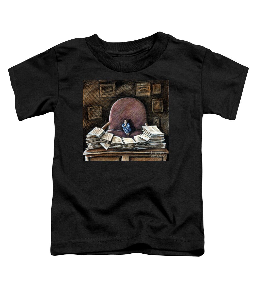 Work Toddler T-Shirt featuring the drawing Work Anxiety by Valerie White