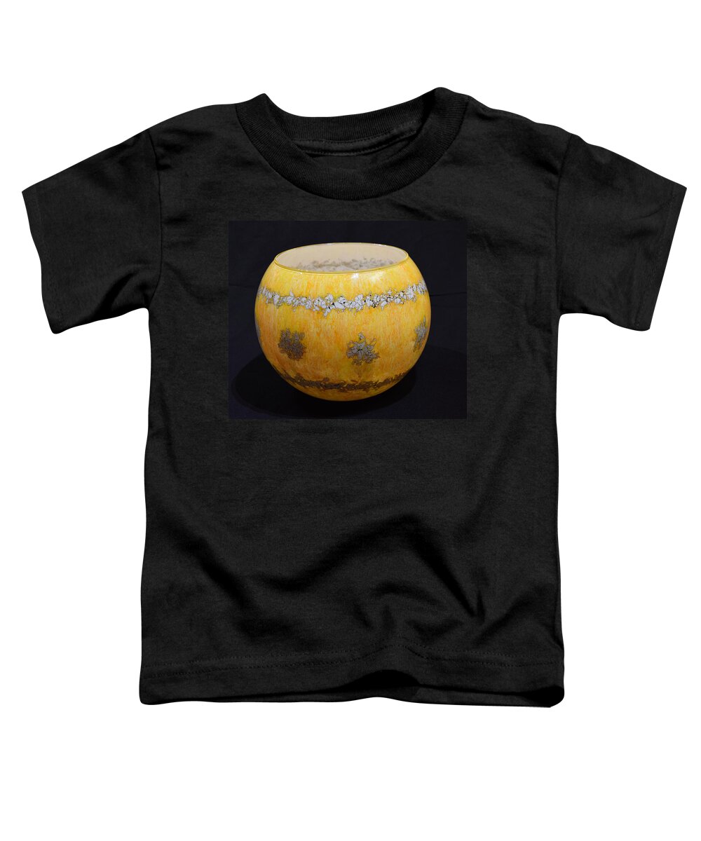 Glass Toddler T-Shirt featuring the glass art Yellow and White Vase by Christopher Schranck