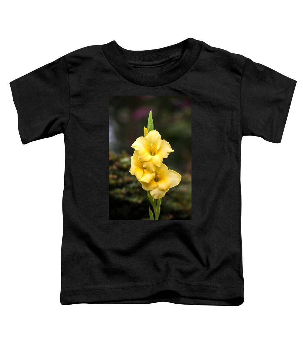 Flower Toddler T-Shirt featuring the photograph Yellow Gladiolus by Charles Hite