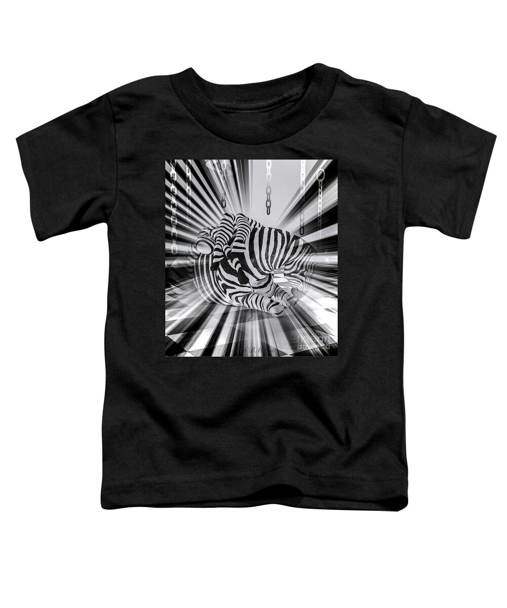 Surreal Toddler T-Shirt featuring the mixed media Zebra Time by Barbara Milton