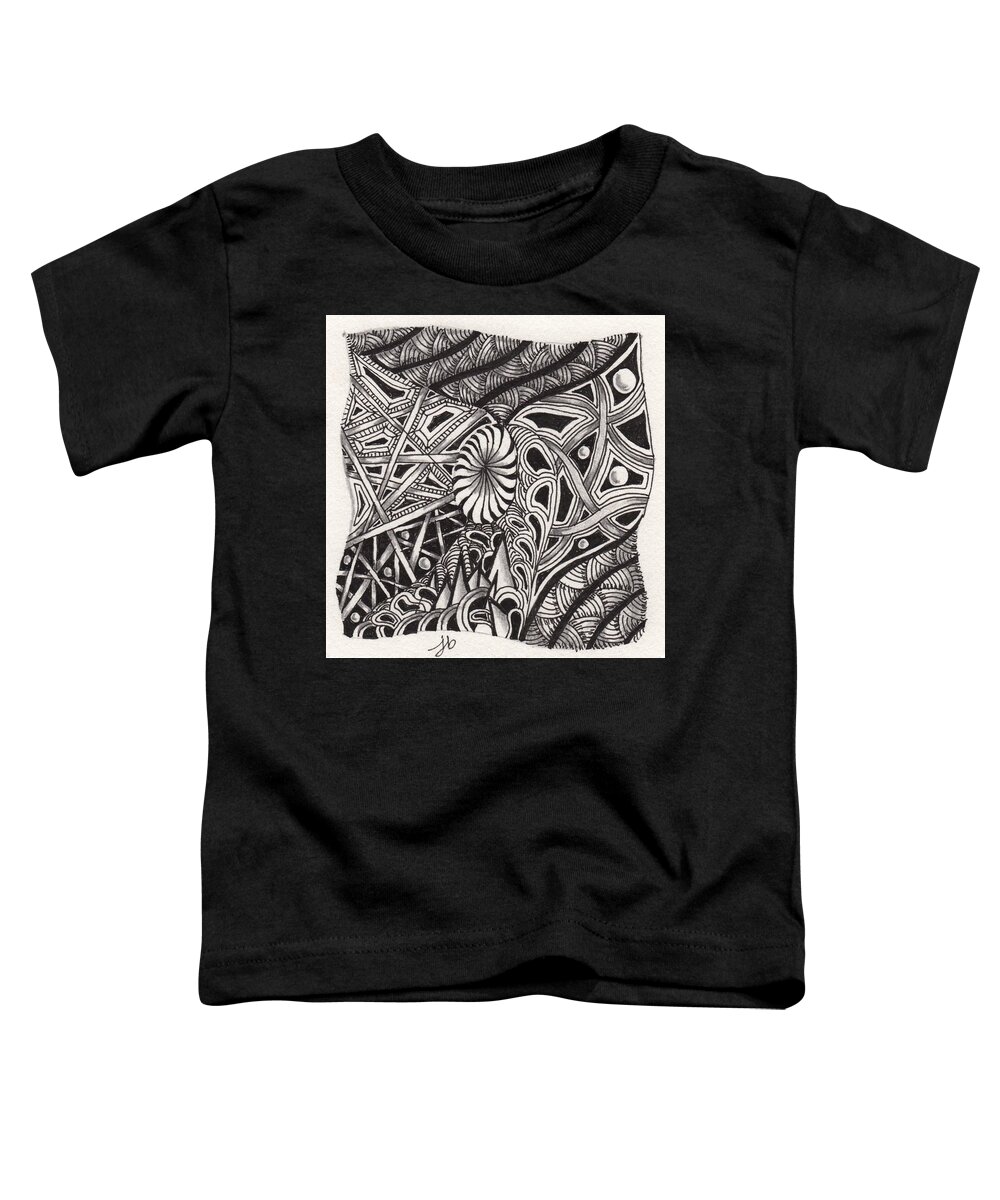 Zentangle Toddler T-Shirt featuring the drawing Zentangle Abstract 1 by Jan Steinle