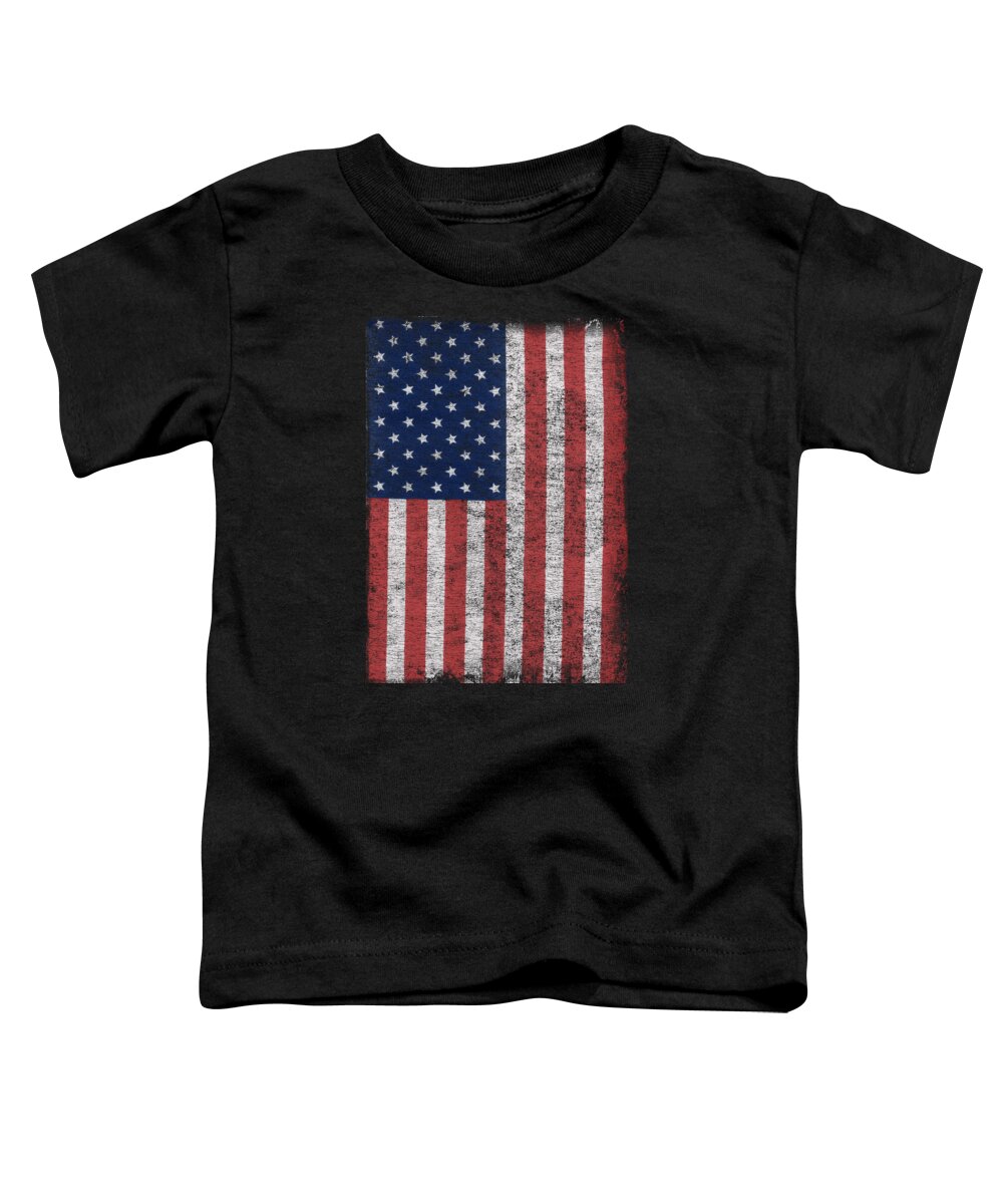 Patriotic Toddler T-Shirt featuring the digital art Distressed US Flag #1 by Flippin Sweet Gear