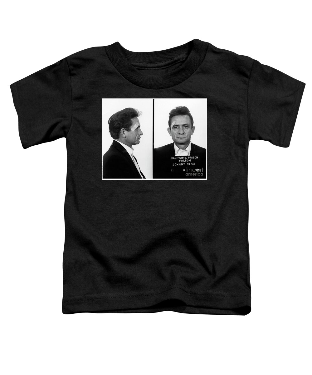 Johnny Cash Toddler T-Shirt featuring the photograph Johnny Cash Mugshot by Jon Neidert