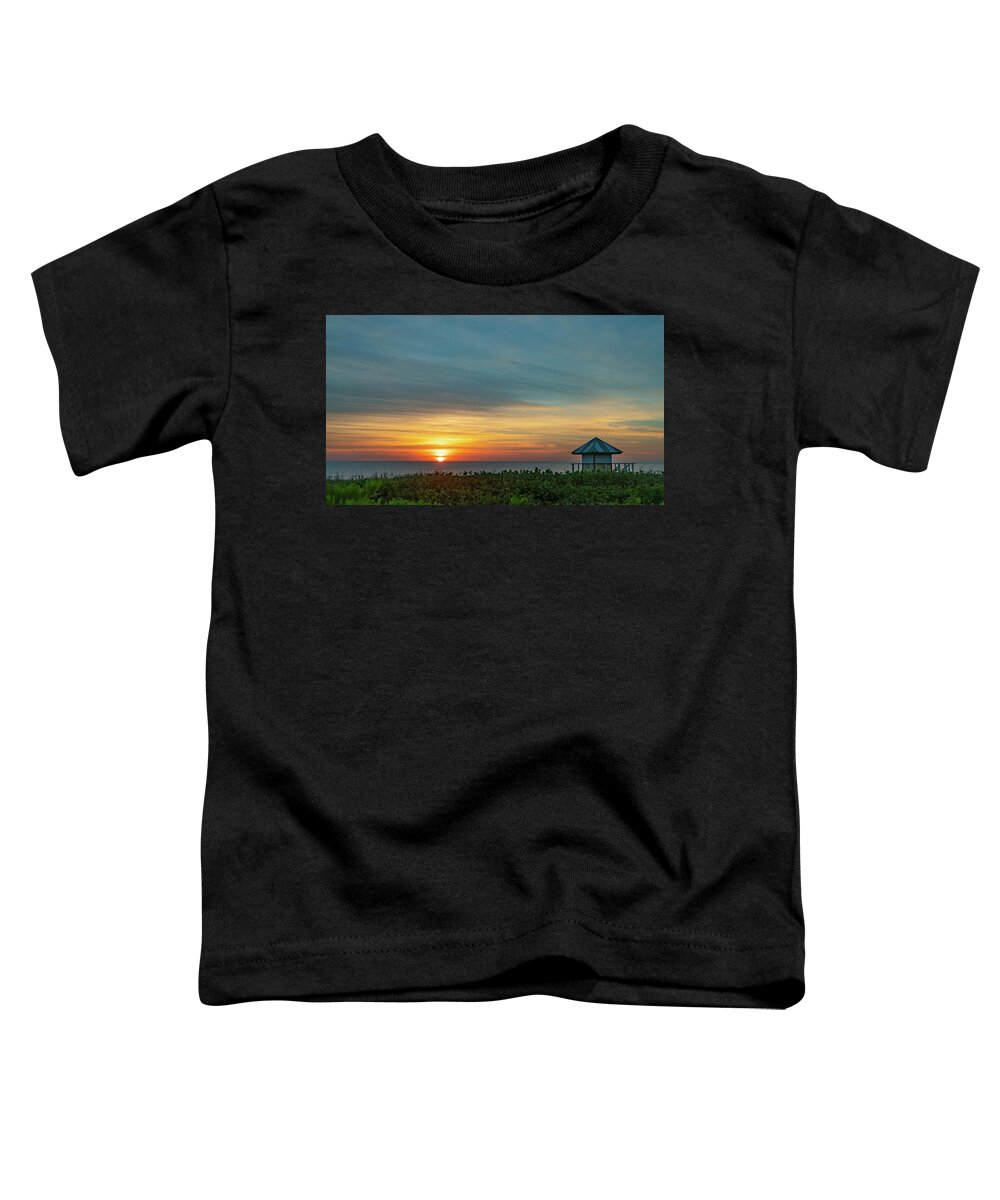 Florida Toddler T-Shirt featuring the photograph Sunrise Lifeguard Station Delray Beach Florida #3 by Lawrence S Richardson Jr