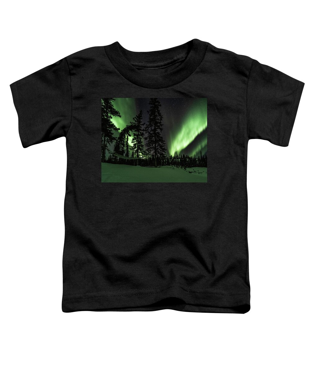 Aurora Borealis Toddler T-Shirt featuring the photograph Northern Lights #37 by Laura Hedien