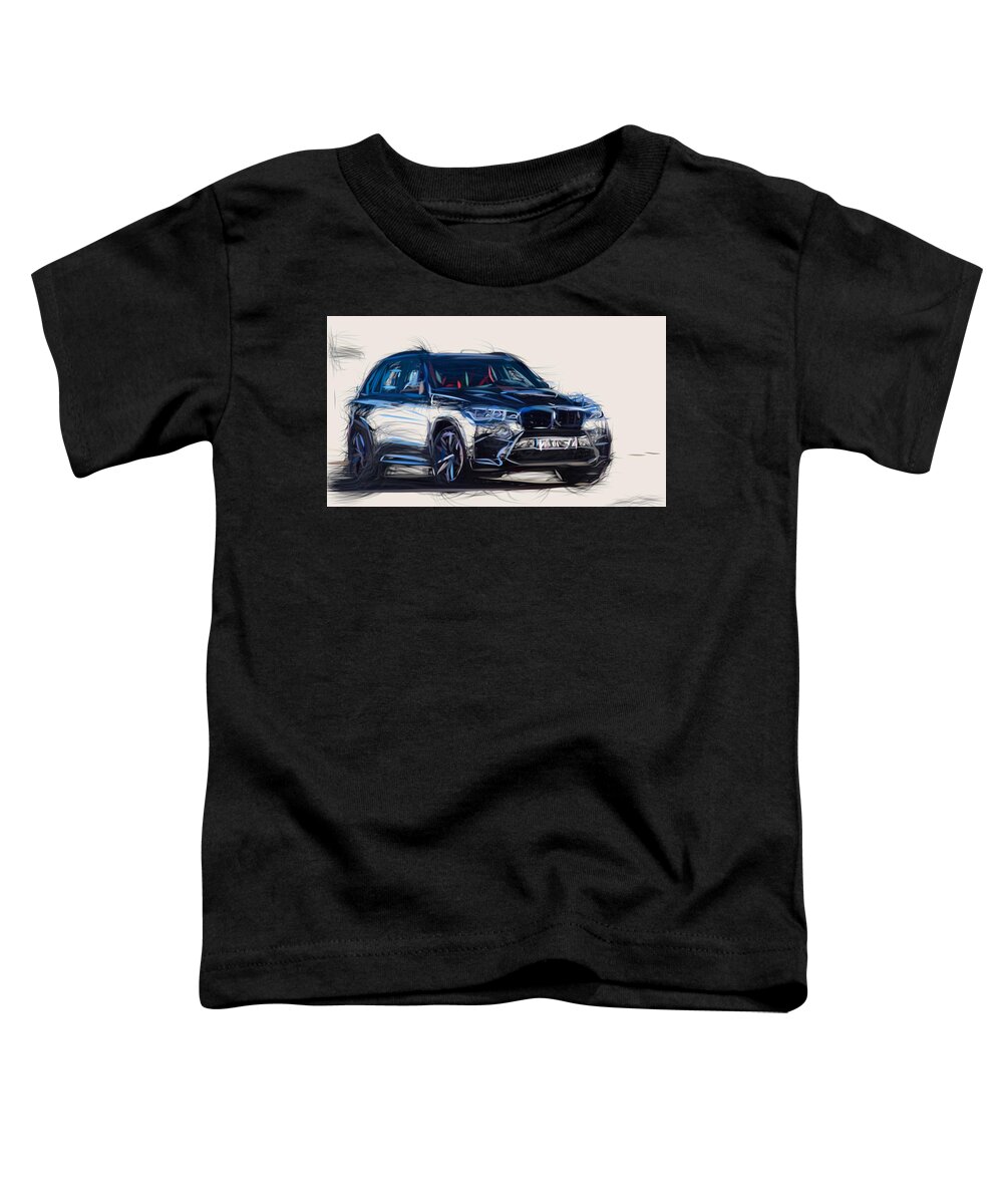Bmw Toddler T-Shirt featuring the digital art BMW X5 M Draw #5 by CarsToon Concept