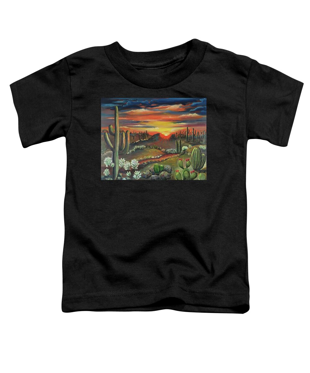 Original Painting Toddler T-Shirt featuring the painting Arizona desert Sedona by Maria Karlosak
