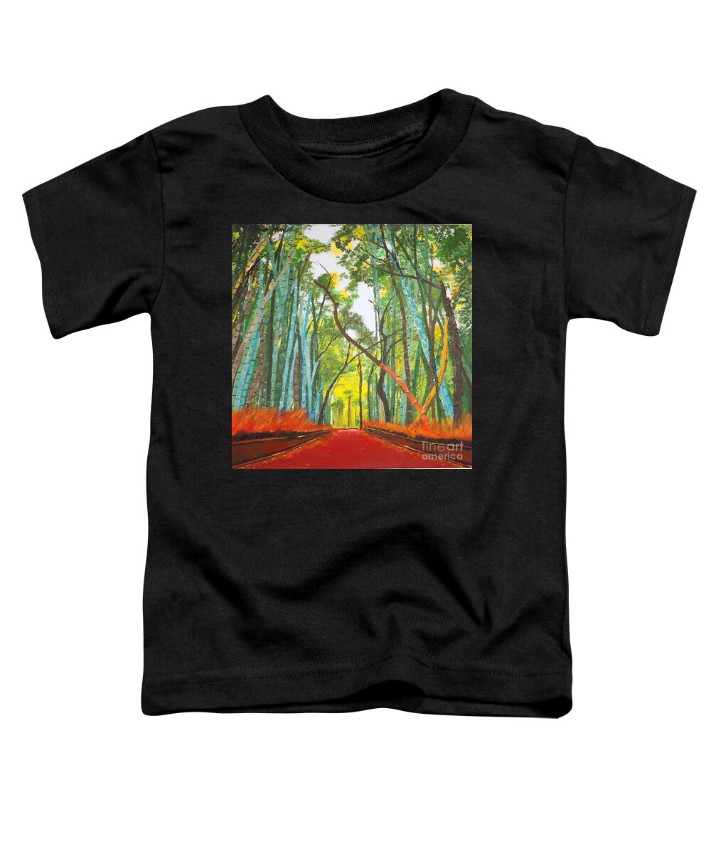 Acrylic Painting Toddler T-Shirt featuring the painting Bamboo by Denise Morgan