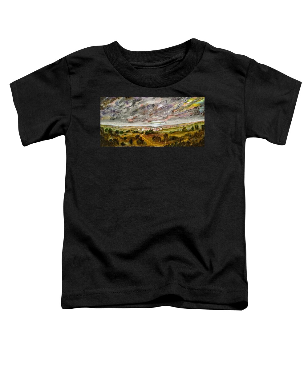Landscape Toddler T-Shirt featuring the painting Bentons Hamlet by Mike Benton
