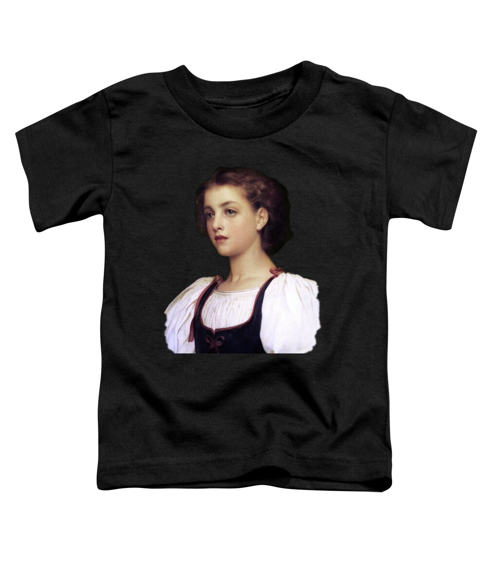 Biondina Toddler T-Shirt featuring the digital art Biondina by Lord Frederic Leighton by Rolando Burbon