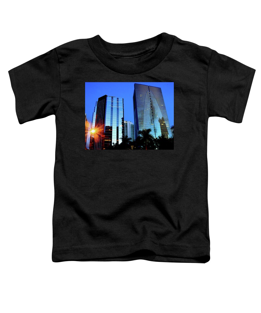 Miami Toddler T-Shirt featuring the photograph Brickell Arch by Rochelle Berman
