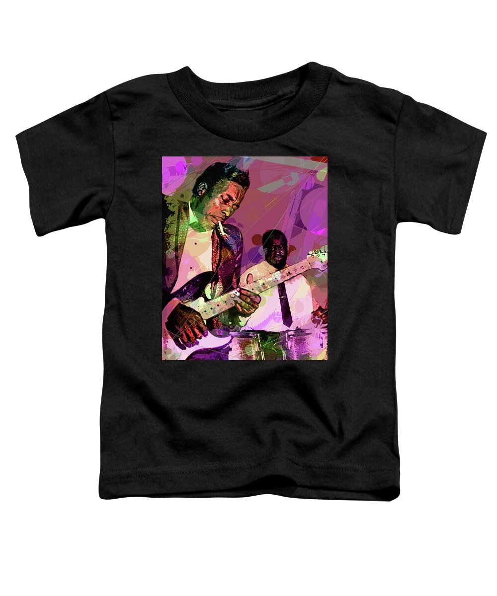 Buddy Guy Toddler T-Shirt featuring the painting Buddy Guy 1965 by David Lloyd Glover