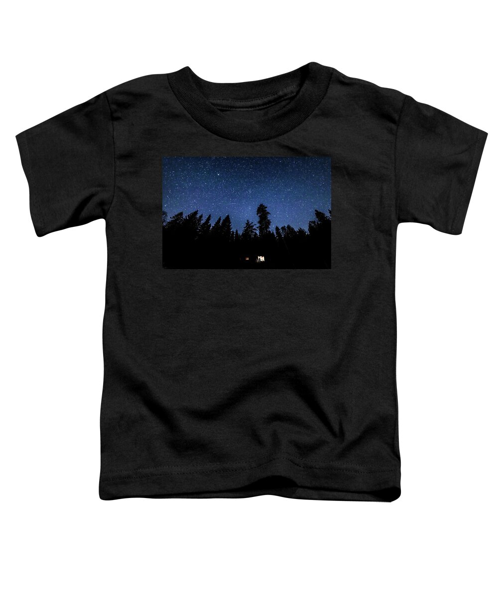 Night Toddler T-Shirt featuring the photograph Cabin in the woods by Joe Holley