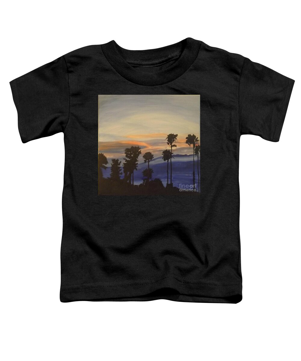 Acrylic Toddler T-Shirt featuring the painting Candy-Floss Sunset by Denise Morgan