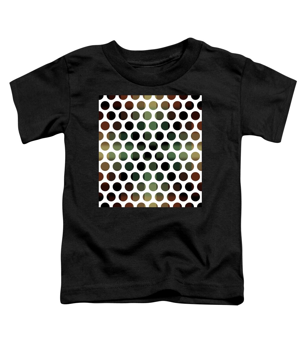 Pattern Toddler T-Shirt featuring the mixed media Colorful Dots Pattern - Polka Dots - Pattern Design 5 - Brown, Slate, Grey, Beige, Steel by Studio Grafiikka