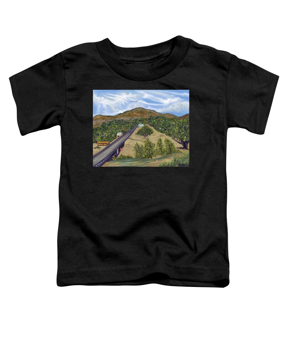 River Toddler T-Shirt featuring the digital art Crossing the Frio River Concan Texas by Angela Weddle