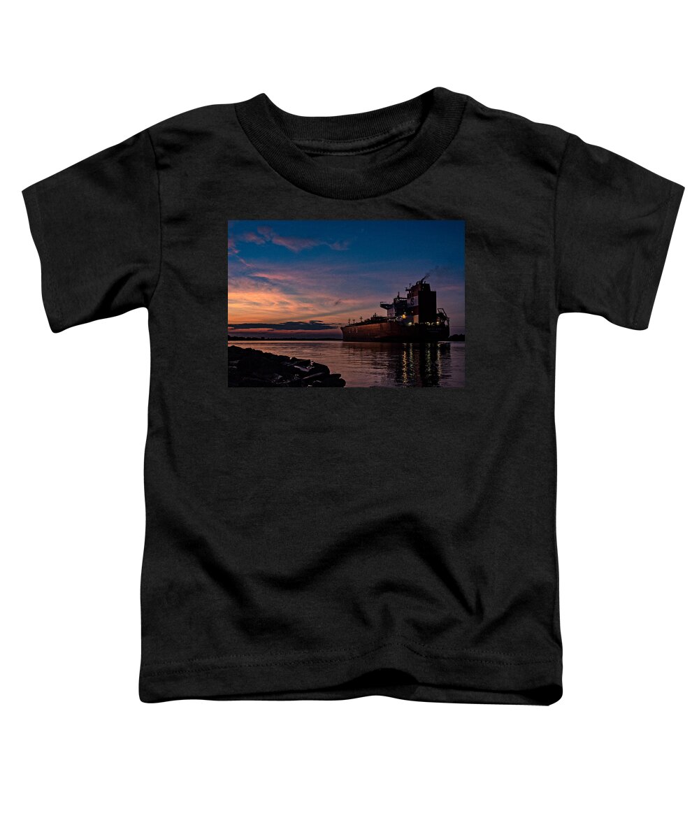 Sunset Toddler T-Shirt featuring the photograph Crusing the Neches by Jerry Connally