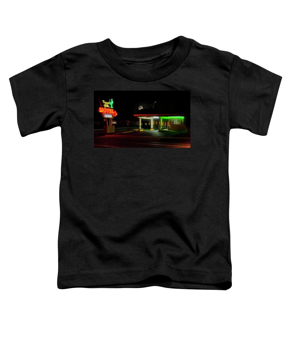 Desert Hills Toddler T-Shirt featuring the photograph Desert Hills Motel by Micah Offman