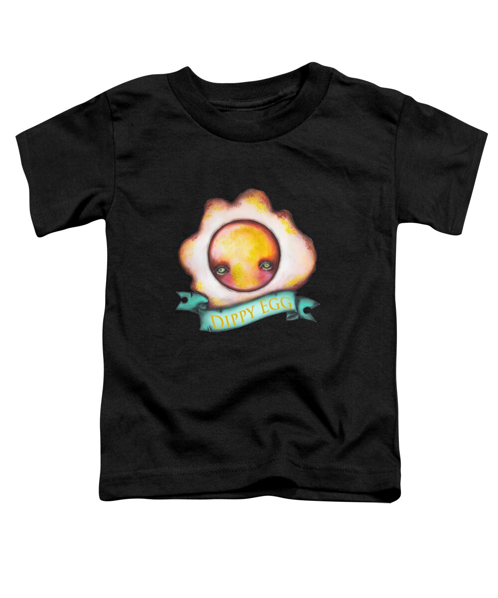 Breakfast Toddler T-Shirt featuring the painting Dippy Egg by Abril Andrade