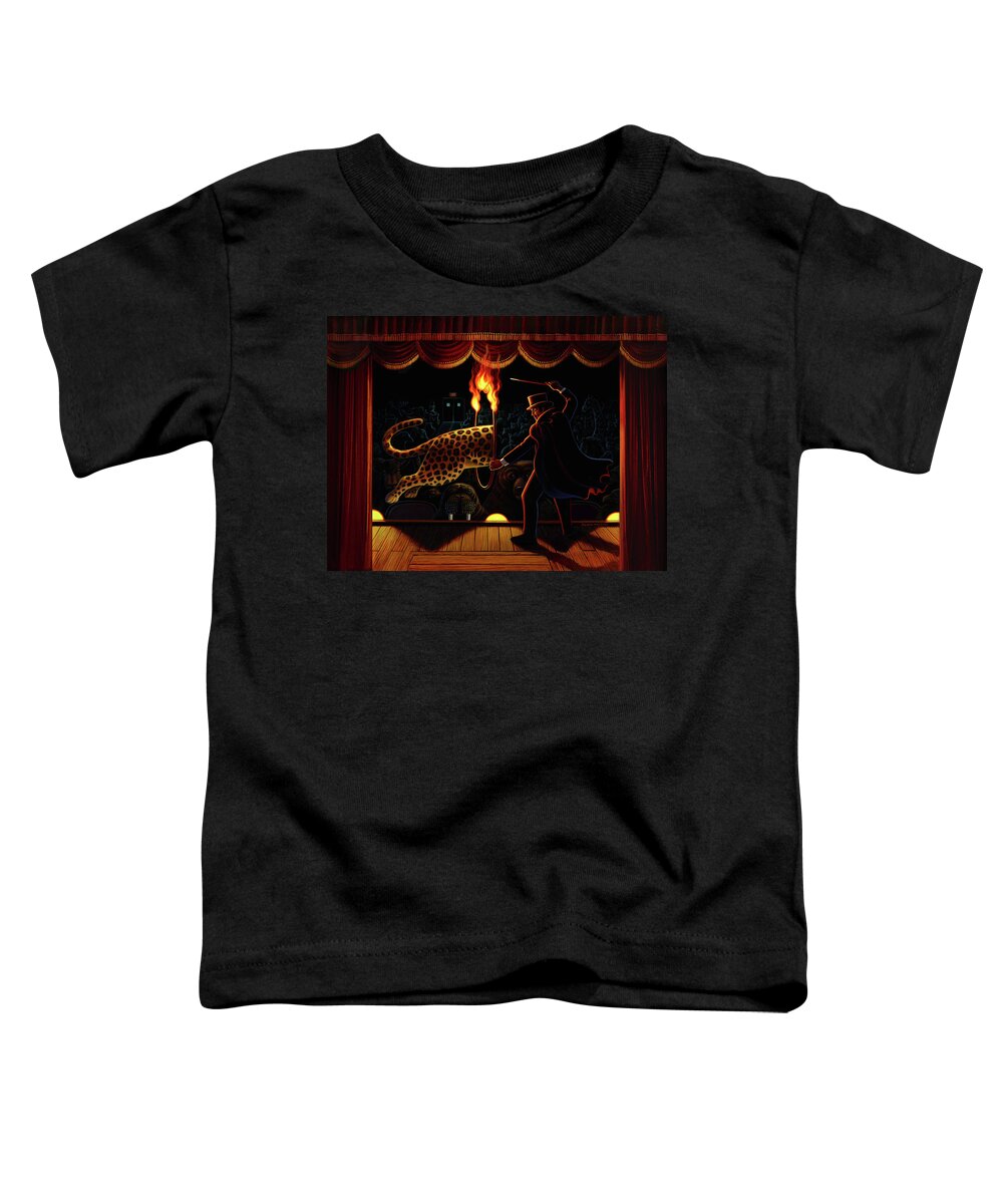 Disappearing Leopard Toddler T-Shirt featuring the painting Disappearing Leopard by Robin Moline